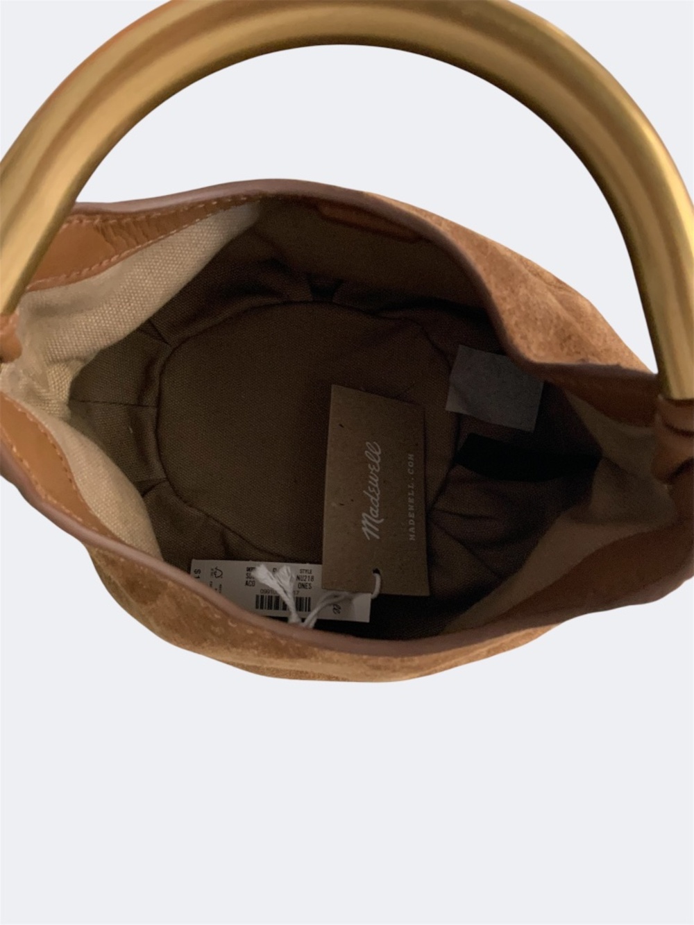 Madewell The Camren Mini Hobo Bag Aged Cognac Brown Suede Leather NWT - Picture 8 of 9